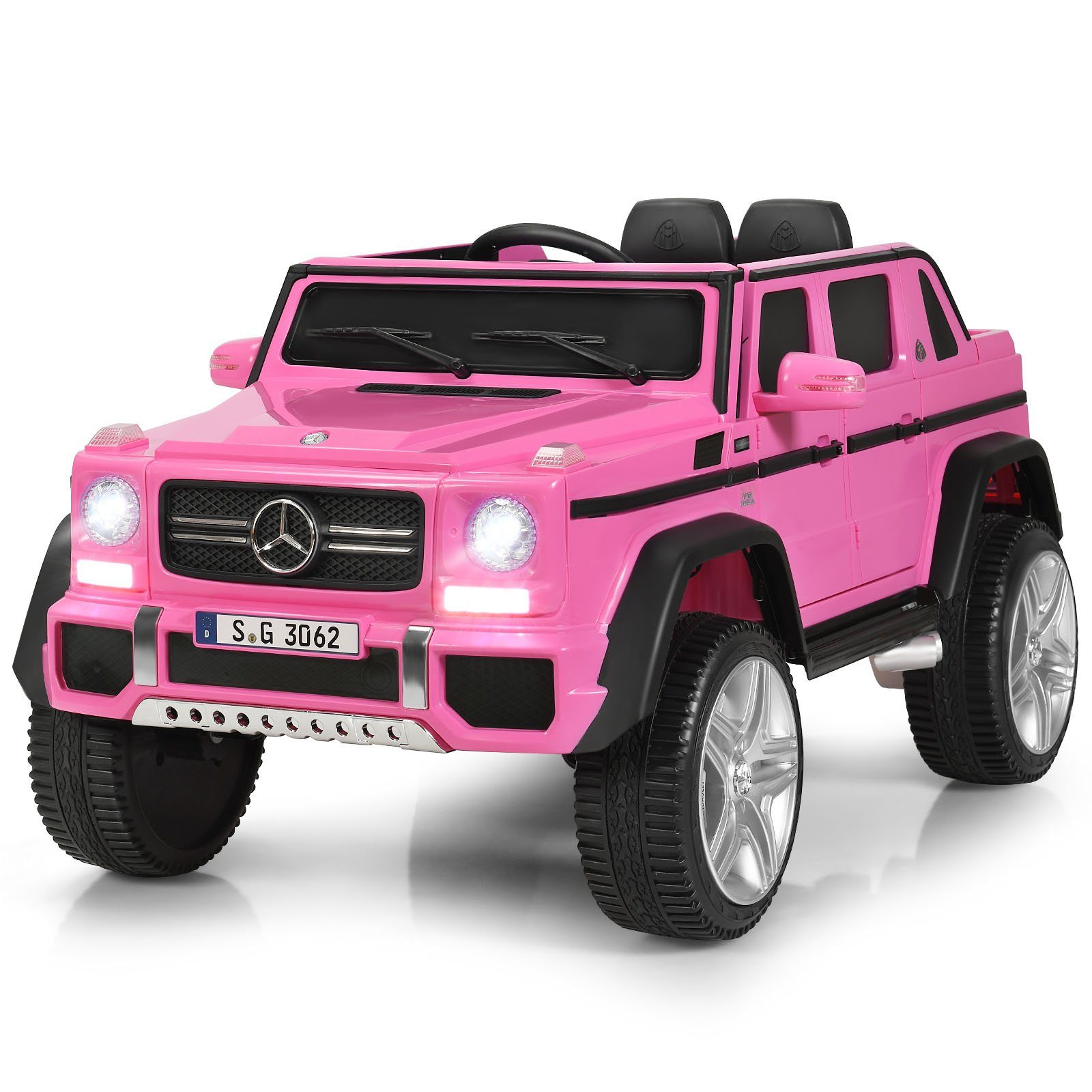 COSTWAY Elektro-Kinderauto Mercedes Benz, mit Musik & LED, 2,5-5,5 km/h
