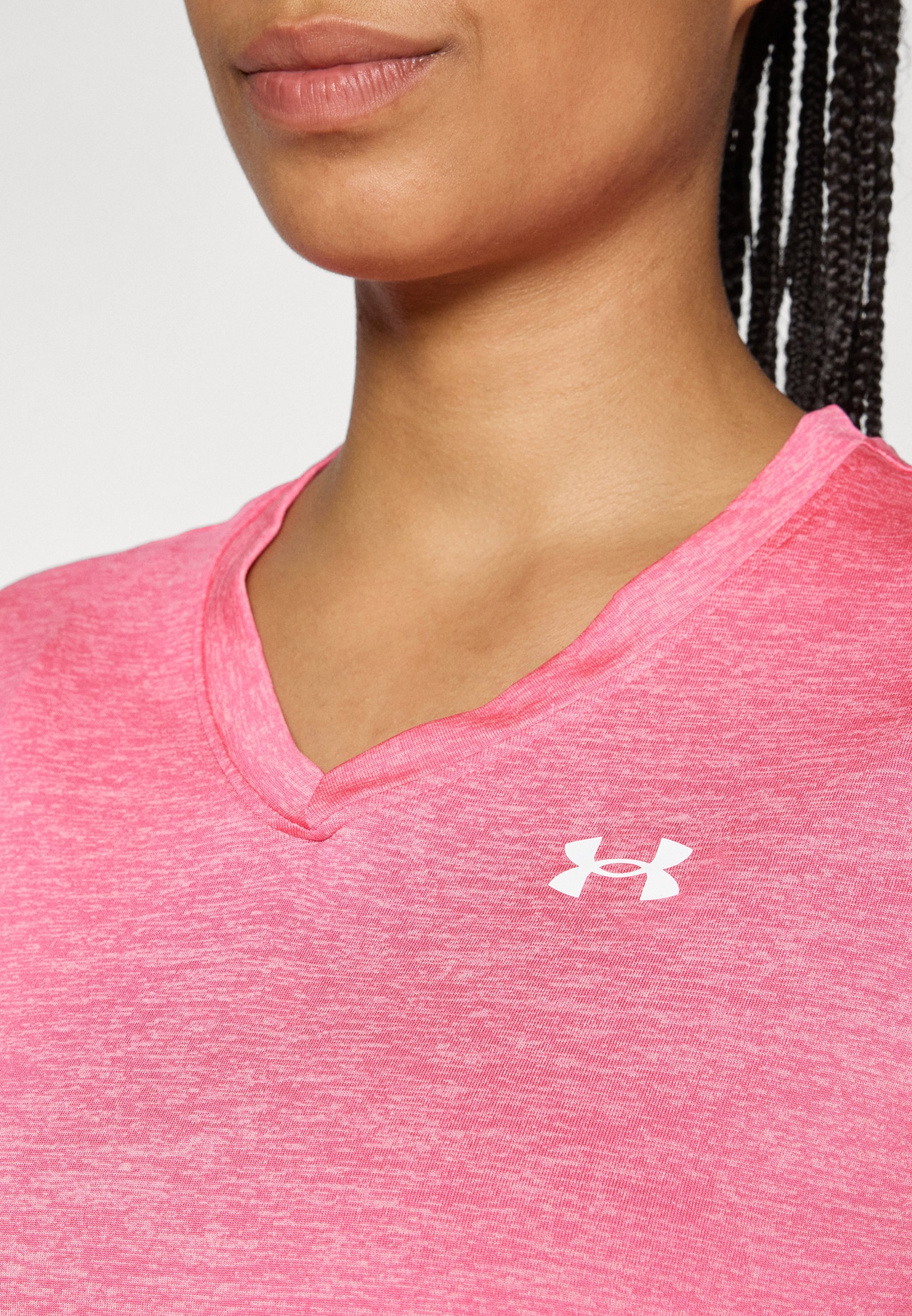Under Armour TECH TWIST - Sport T-shirt - superroze/wit