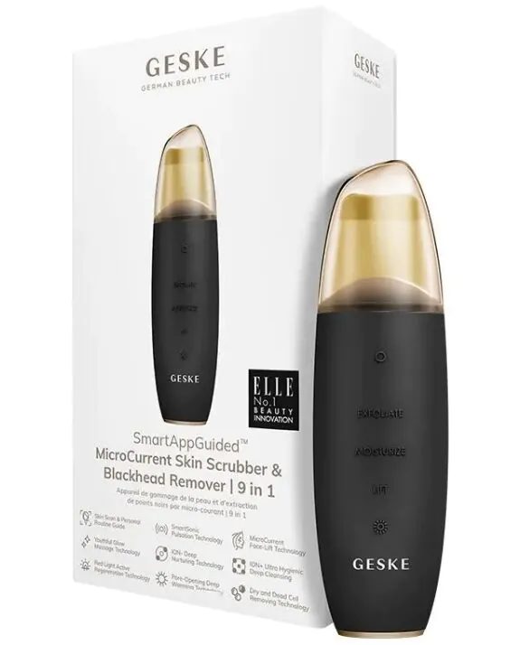Geske MicroCurrent Skin Scrubber & Blackhead Remover 9in1 Peeling kawitacyjny Gray