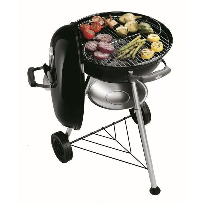 Barbacoa de carbón WEBER COMPACT KETTLE Ø47cm - Superficie de cocción: 43,5cm - Negra