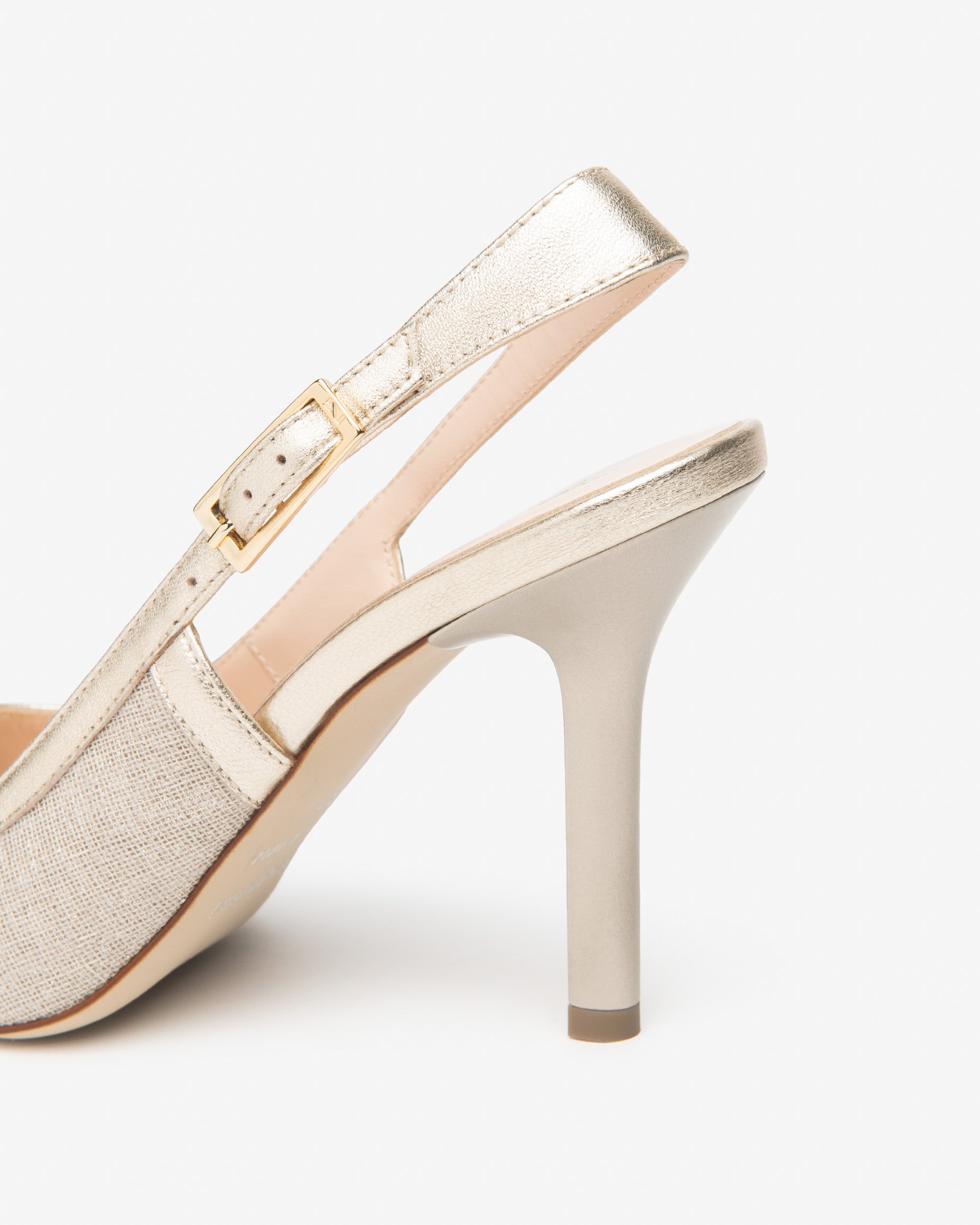  Damen-Slingback aus Stoff und Leder