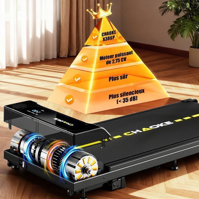 Walking Treadmill, Running Treadmill with Speakers, 9% Incline, 2.75HP Motor, Speed 1–10km/h, Bluetooth App