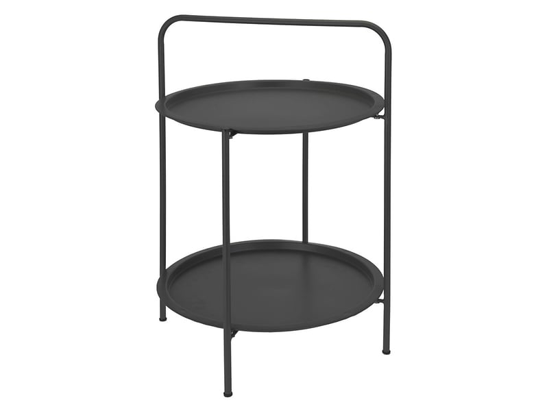 Stolik okrągły 50 cm dwupoziomowy czarny