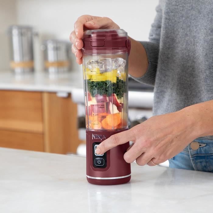 Licuadora portátil Ninja Blast NIN171 - BC151EUCR - Tazón de 530 ml - Autonomía de 2 horas - Inalámbrica - Libre de BPA - Color arándano