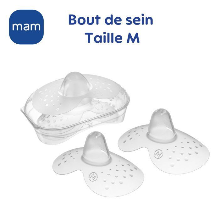 MAM Bout de sein Taille M - Silicone - Bte stérilisation X2