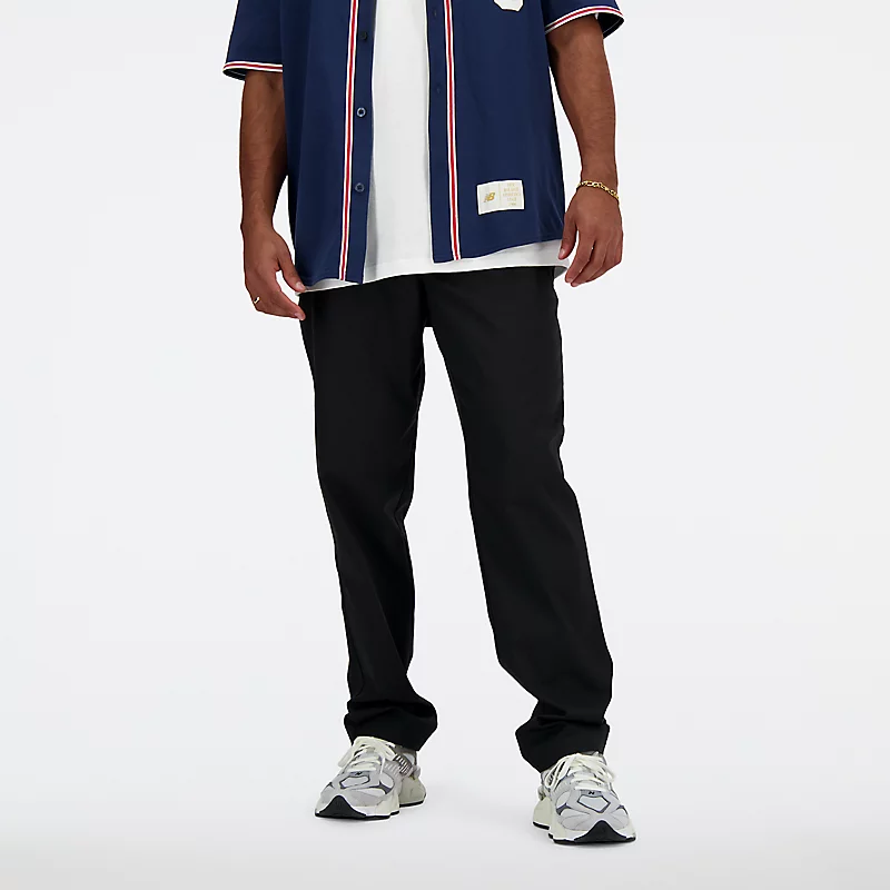 Pantaloni bărbătești din twill, croială dreaptă, 81 cm – NEGRU