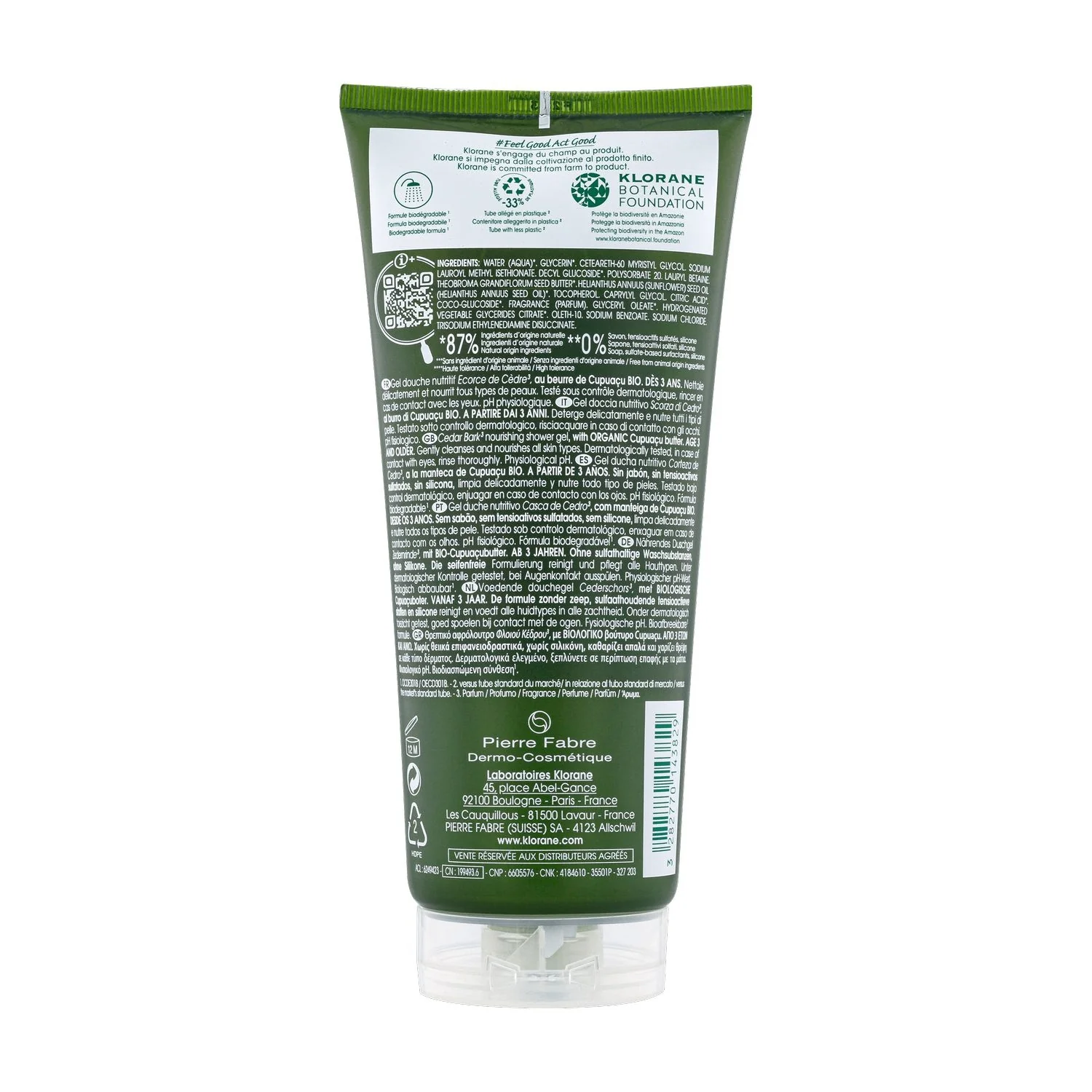 Igiene Corpo Gel Doccia Nutritivo al Cupuaçu BIO Scorza di Cedro - Bagno e Doccia