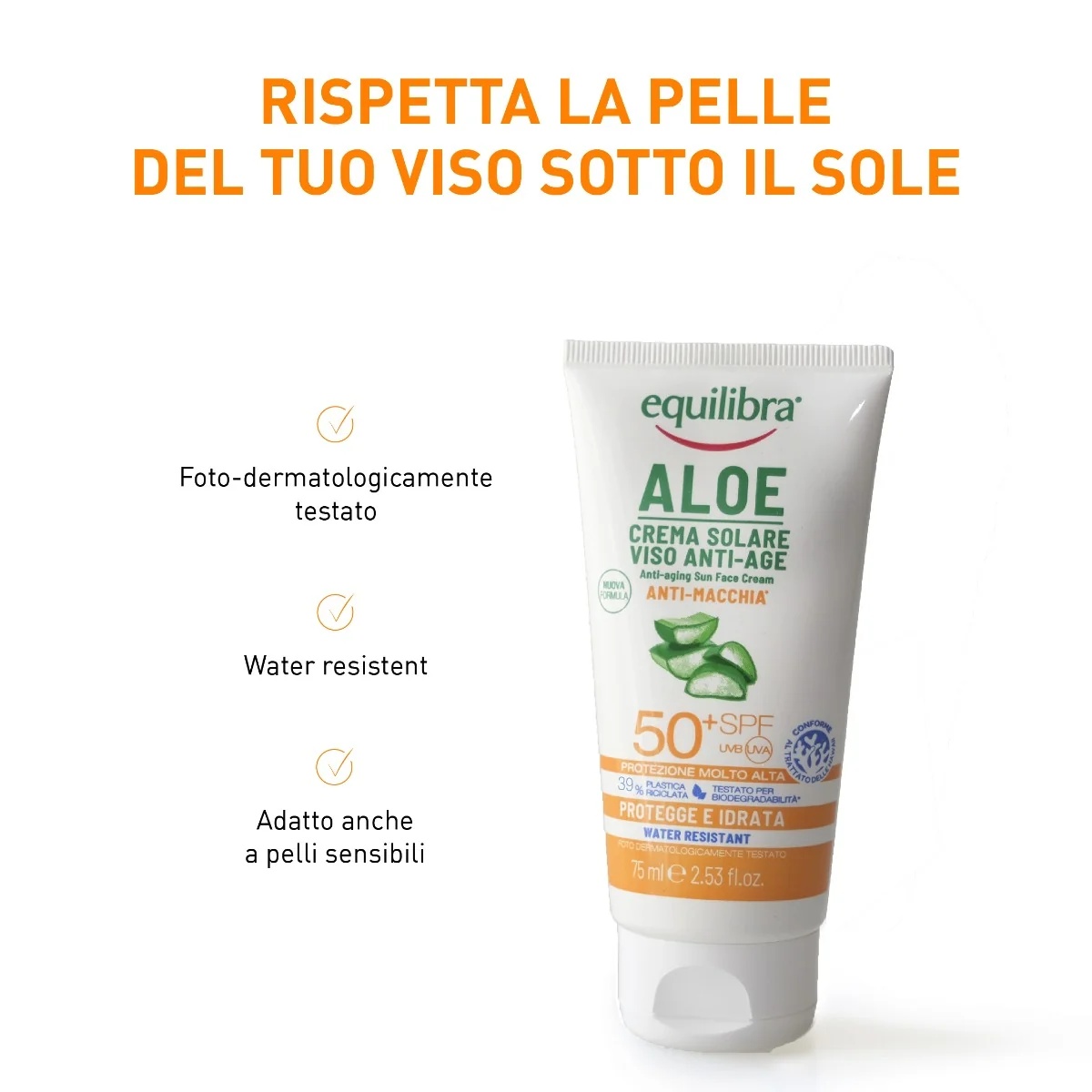 EQUILIBRA Equilibra 50+ Gesichtssonnencreme gegen Hautunreinheiten 75 ml Anti-Aging-Effekt