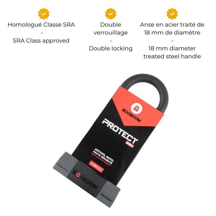 Antivol PROTECT U 250 SRA MOTOBLOUZ