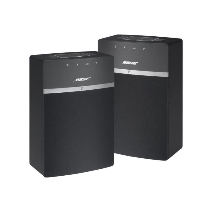 Bose SoundTouch 10 x 2 Paquete de inicio inalámbrico con altavoces Bluetooth y Wi-Fi, color negro.