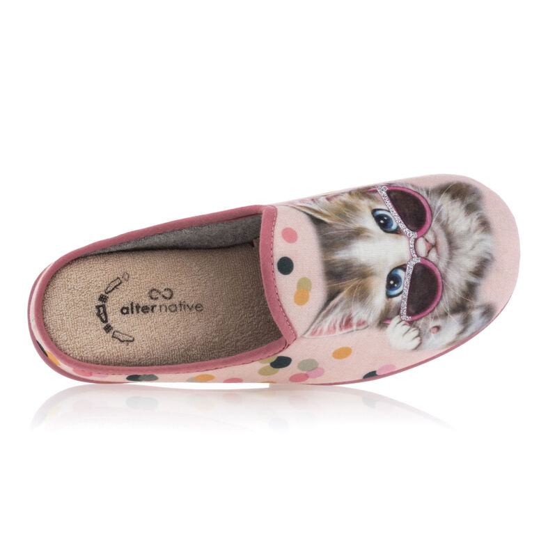 Pantuflas rosas para mujer
