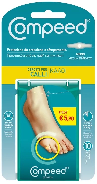 COMPEED Compeed Callosités Moyennes 10 pièces Coussinets anti-pression promotionnels