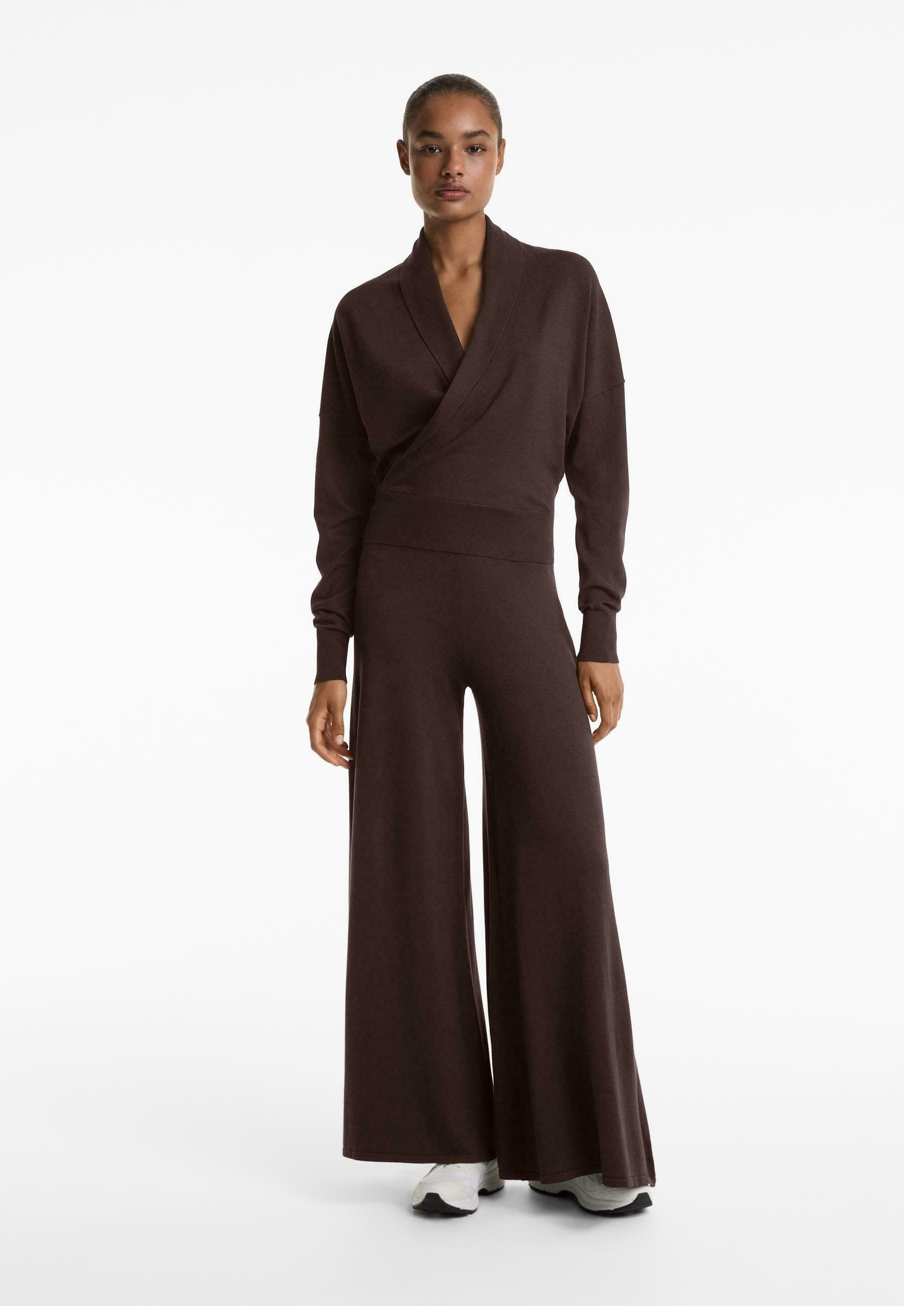 OYSHO WIDE - Pantaloni - marroni