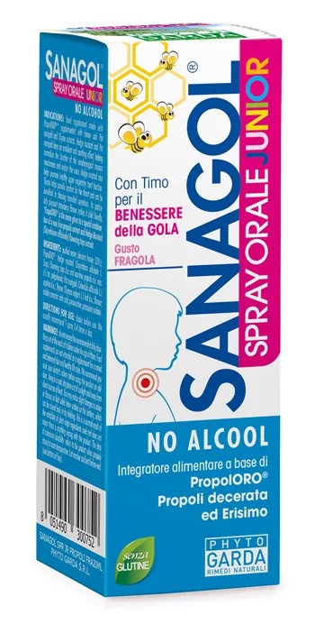 PHYTO GARDA Spray buccal Phyto Garda Sanagol Junior à la propolis et à la fraise 20 ml Soin de la gorge pour enfants