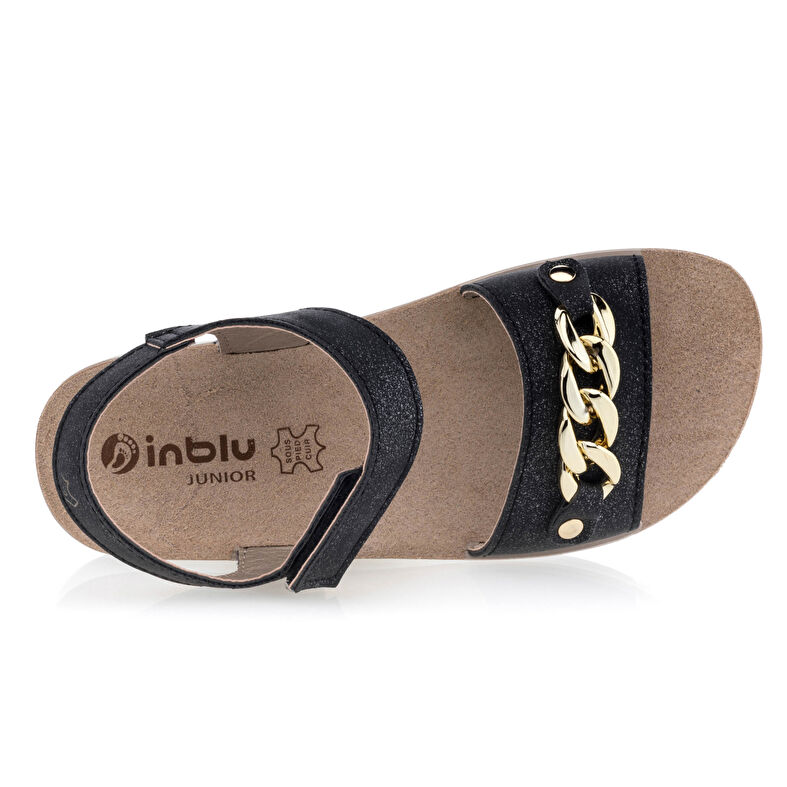  Sandalias negras para niñas / Zapatos de punta abierta