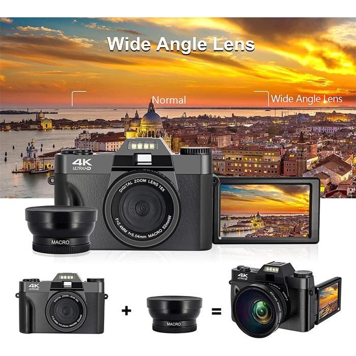 Appareil Photo Numérique 48MP Caméscope 4K Zoom 16X Wifi YONIS