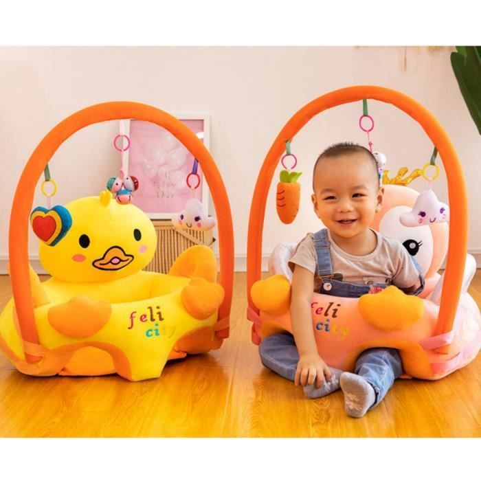 Poltrona per bambini dai 3 mesi, sedia educativa in peluche con asta di gioco, sedile morbido di supporto per il pavimento, topo
