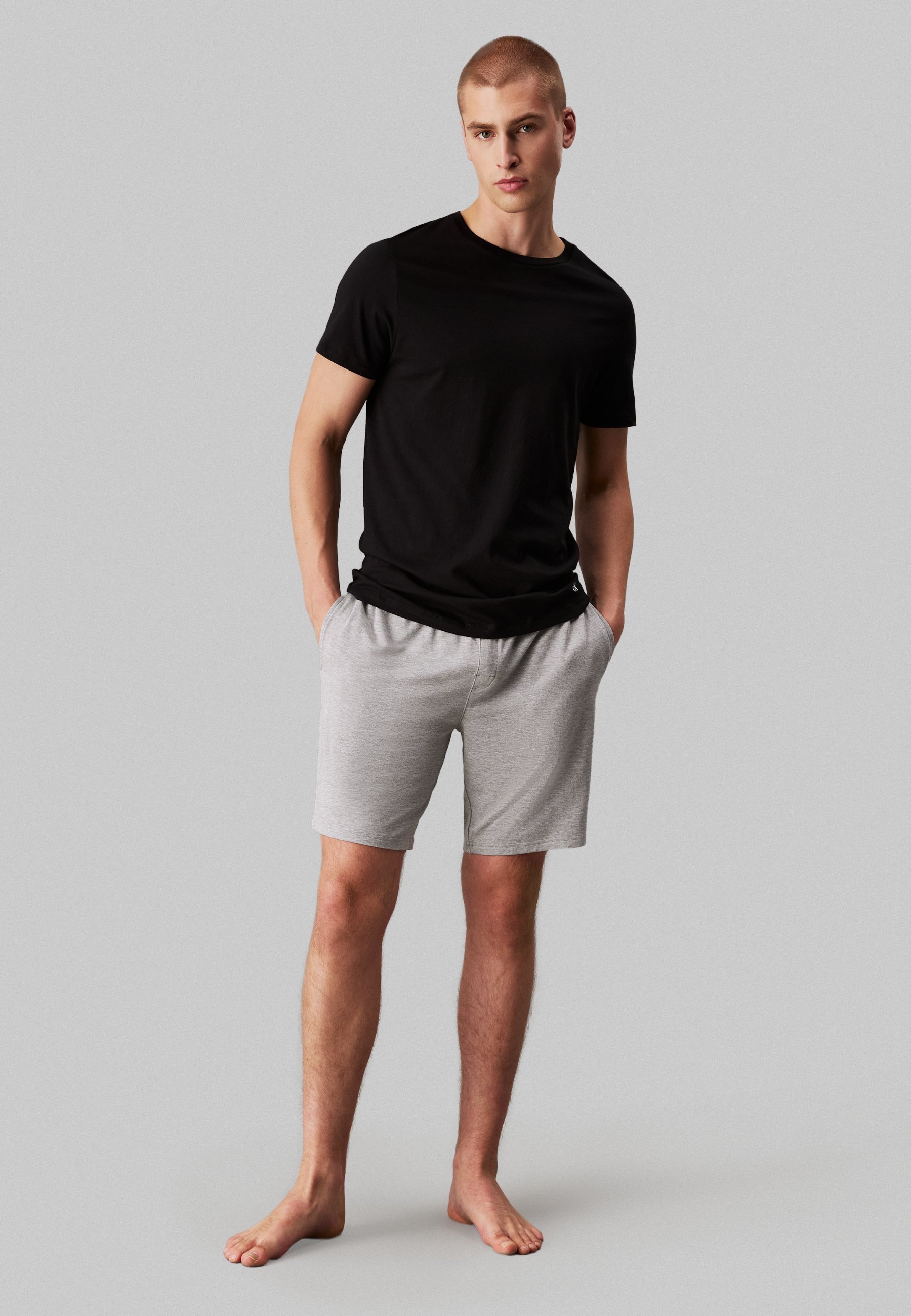 Calvin Klein Underwear 3-pack T-shirts 100% katoen - Pyjamatop - zwart/wit/grijs gemêleerd