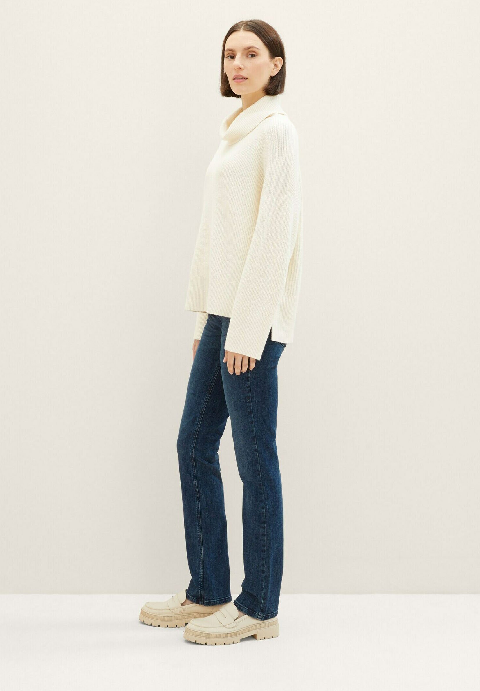 TOM TAILOR TTALEXA Straight - Blugi cu picior drept - denim închis la culoare, spălat pe piatră