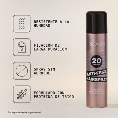 Redken Anti-Frizz Hårspray 20 High Hold Spray, Stærkt Hold, Intens Glans, 250 ml