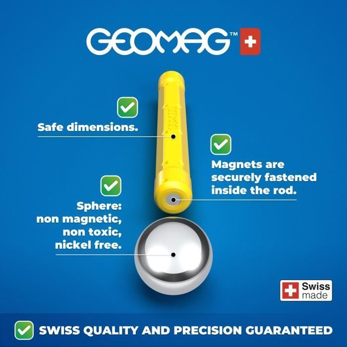 Coffret de construction - GEOMAG - Glitter Panels - 35 pièces - Magnétique - Plastique recyclé