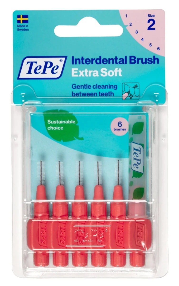 TEPE Tepe interdentale borstel extra zacht rood maat ISO 2 interdentale reiniging