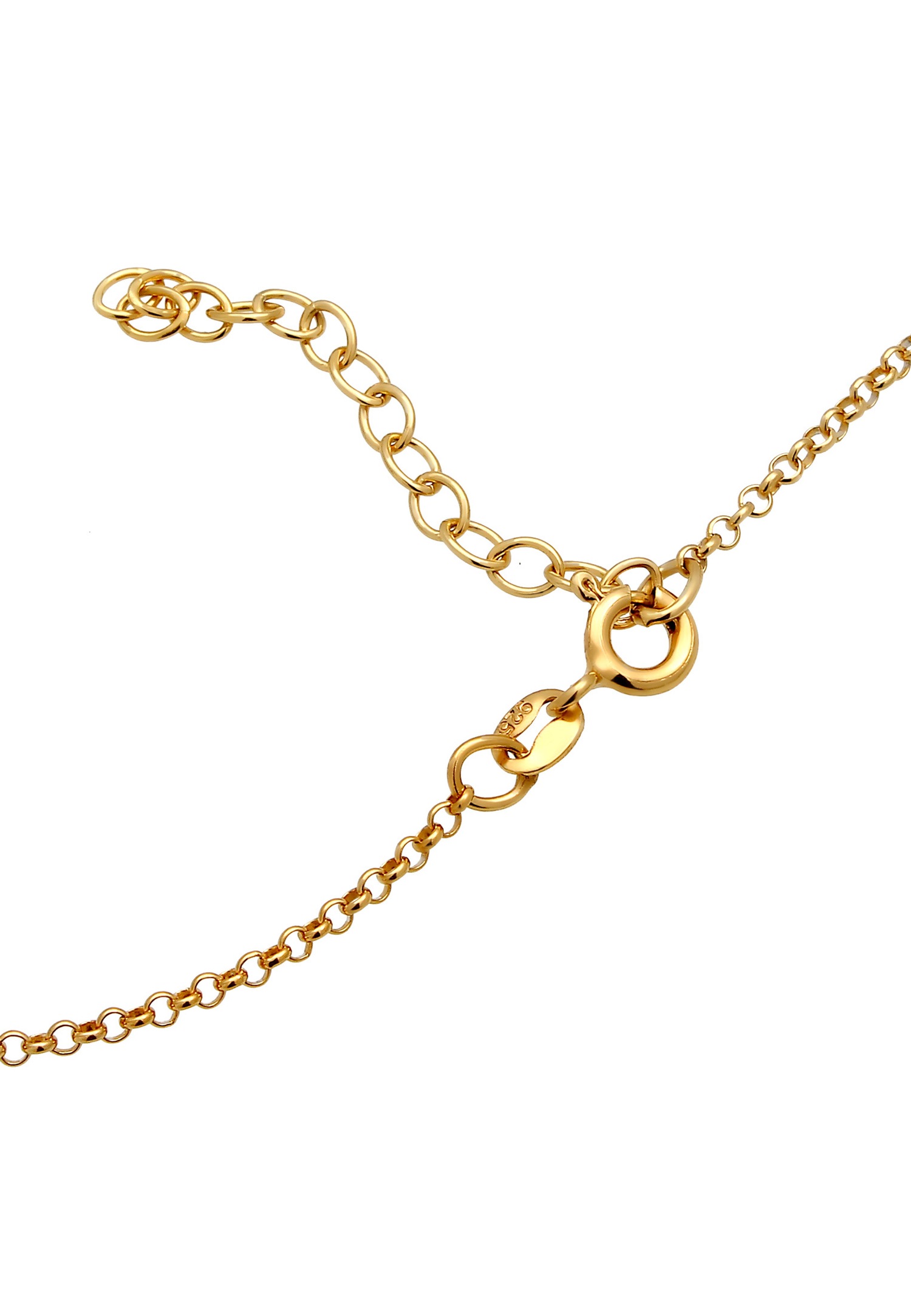 Elli Choker Pendentifs Minimal Basic avec des Cristaux Collier Femme - (925/1000) Argent Plaqué Or