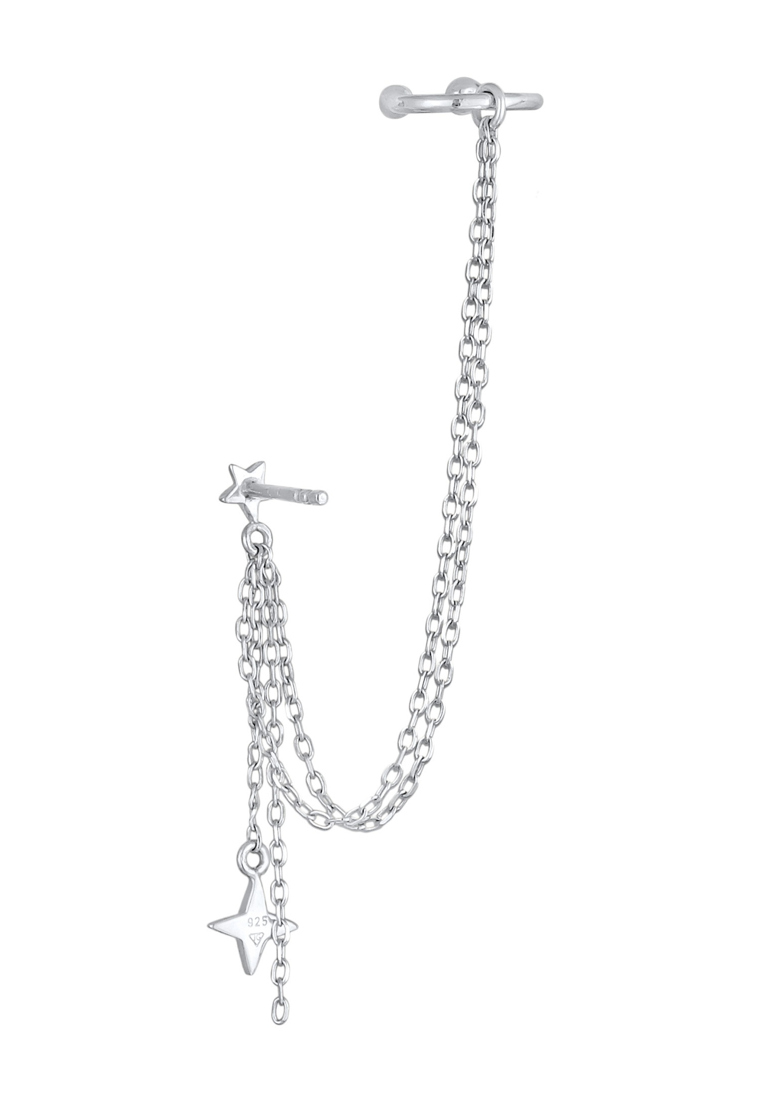 Elli Femmes Earcuff Collier étoile avec cristal en argent sterling 925
