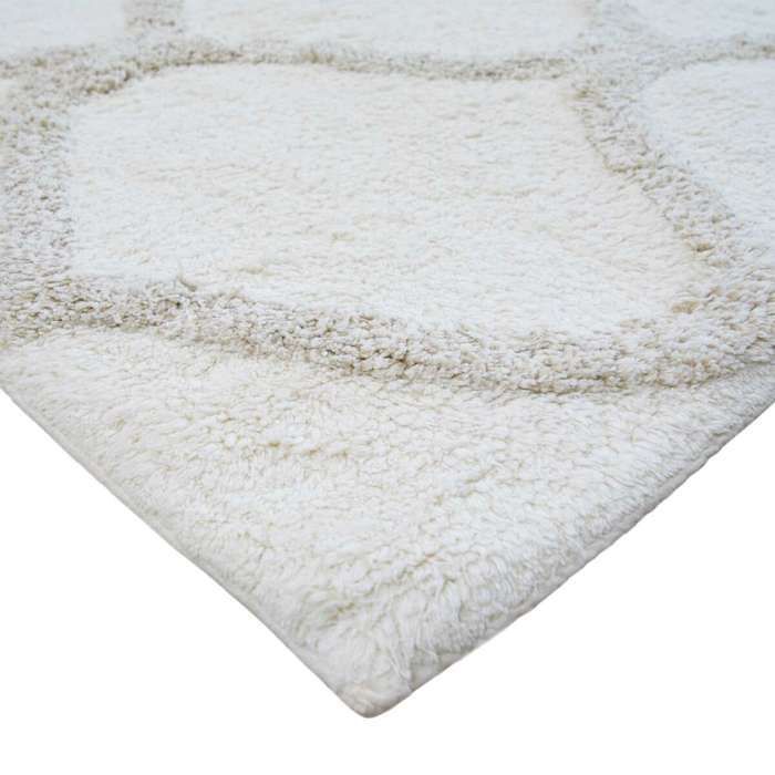 Tapis lavable berbère en coton beige 120x180