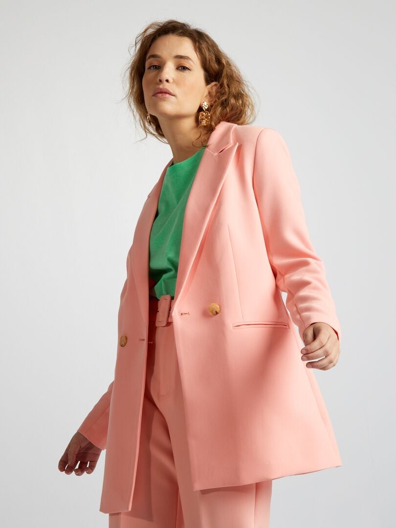 Lange colbertjas - ROZE