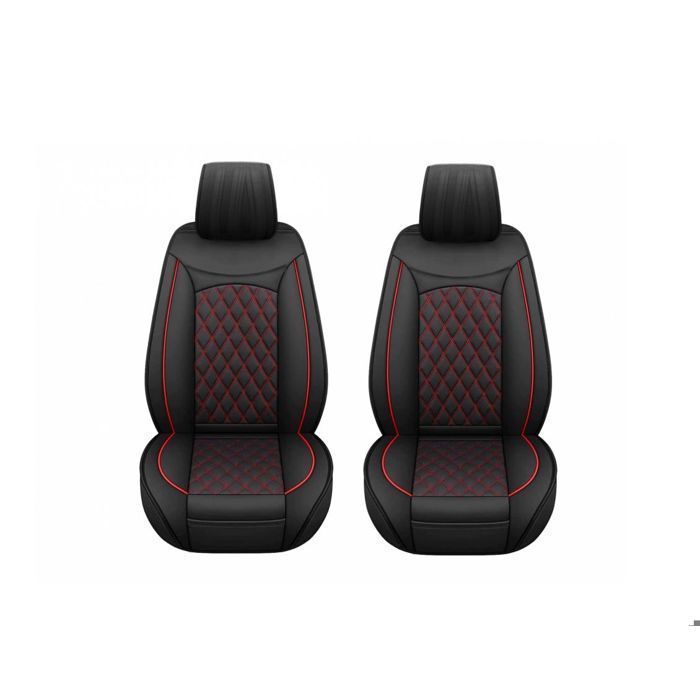 Housses 1+1 Couvre Sièges Avant Voiture En Cuir Noir Luxe Peugeot 208 308 2008 3008 5008