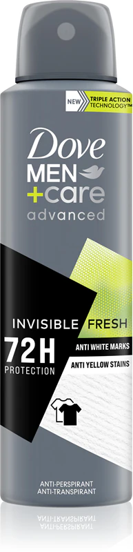Desodorante antitranspirante em spray Dove Men+Care com duração de 72 horas.