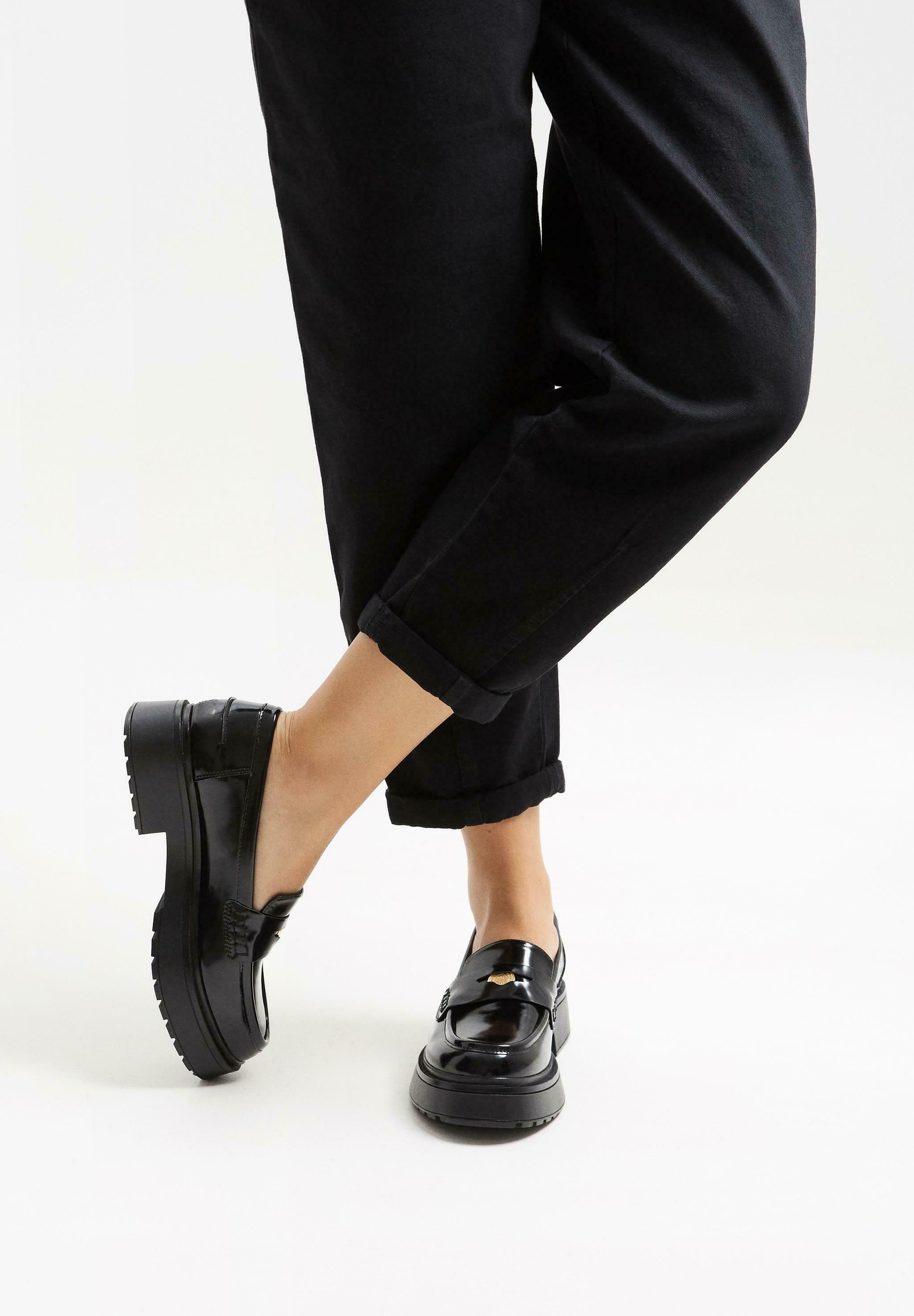 Bershka CHUNKY - MOCASSINI - Slip-on - neri