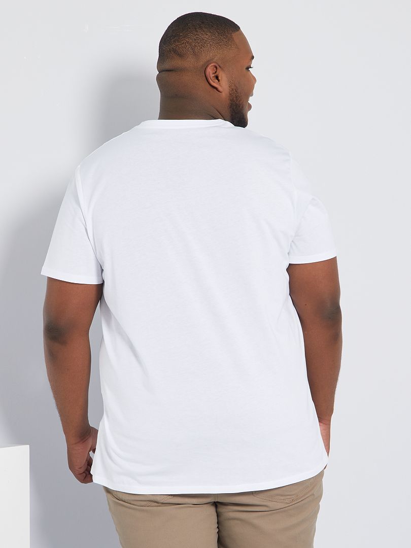 Camiseta con cuello en V - Blanca