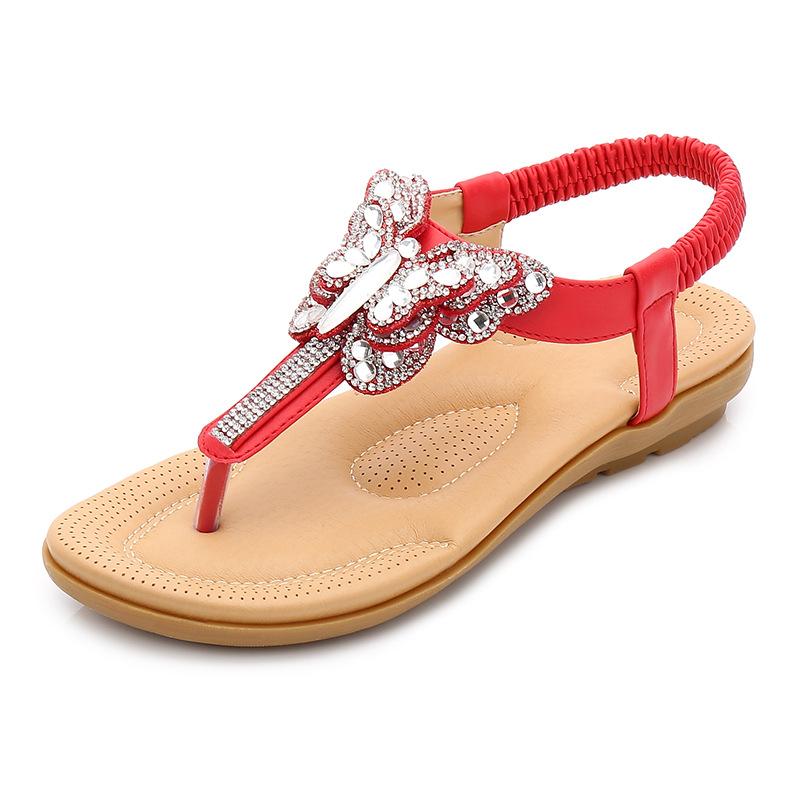 Sandali da donna alla moda, taglie grandi, sandali estivi da donna, stile europeo, sandali piatti da spiaggia, scarpe da donna