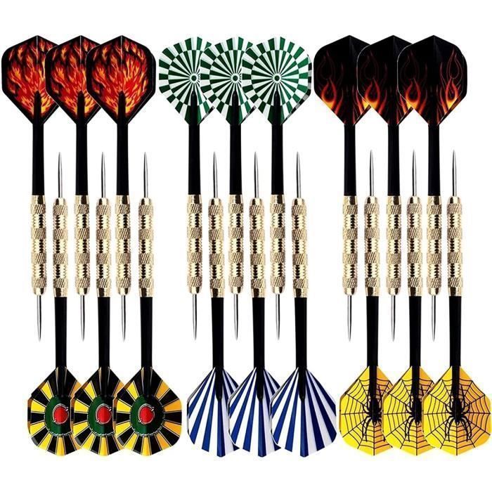 Set di freccette con punta in acciaio, freccette professionali, 18 pezzi, 18 grammi, set di freccette con fusto in ottone