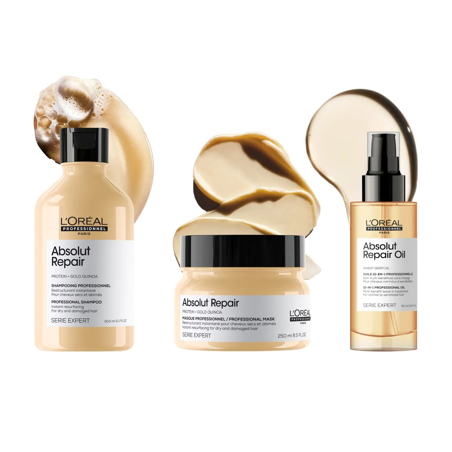 L’Oréal Professionnel Paris Absolut Repair Trio Zestaw: Szampon + Maska + Olejek
