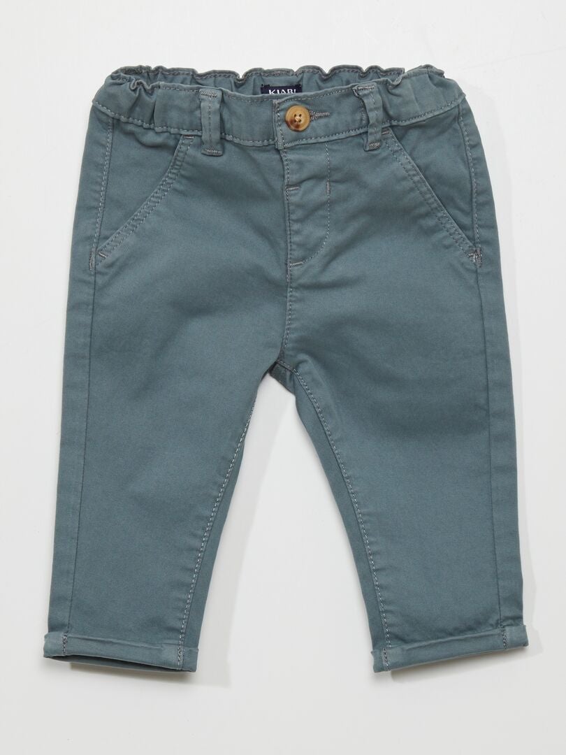 Effen chino broek - BLAUW