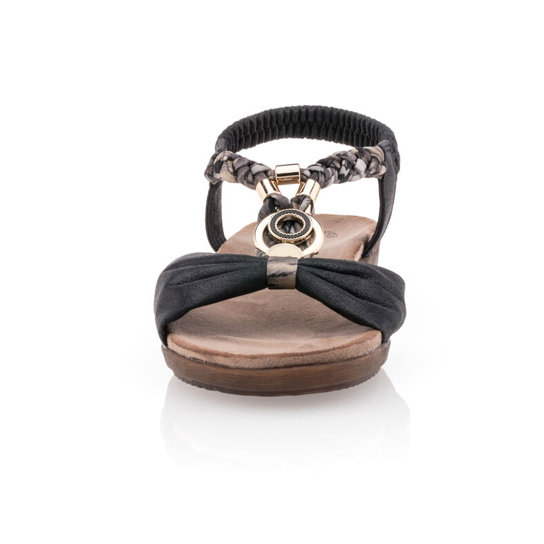Schwarze Damensandalen / Zehenfreie Schuhe