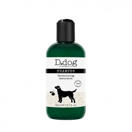 D.DOG Shampoo anti-odor para cães, 250 ml, para todos os tipos de pelagem.