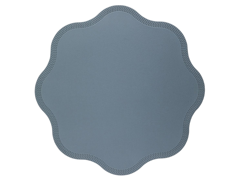 Mata na stół z ekoskóry Kwiatek 38 cm denim