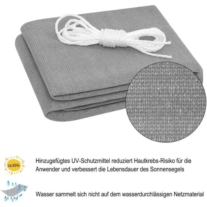 Toldo de sombra WOLTU, cuadrado de 4x4 m, de HDPE transpirable, protección solar, 85% de protección UV, para jardín, patio y camping, color gris claro.
