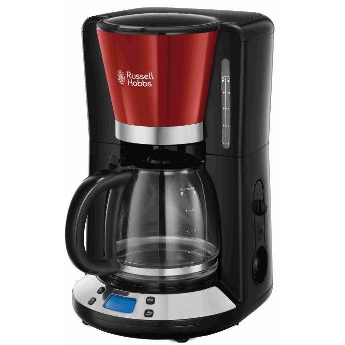 Cafetière Filtre - RUSSELL HOBBS - Colours Plus 24033-56 - Inox - Programmable - 15 tasses - Technologie WhirlTech - 1100 W