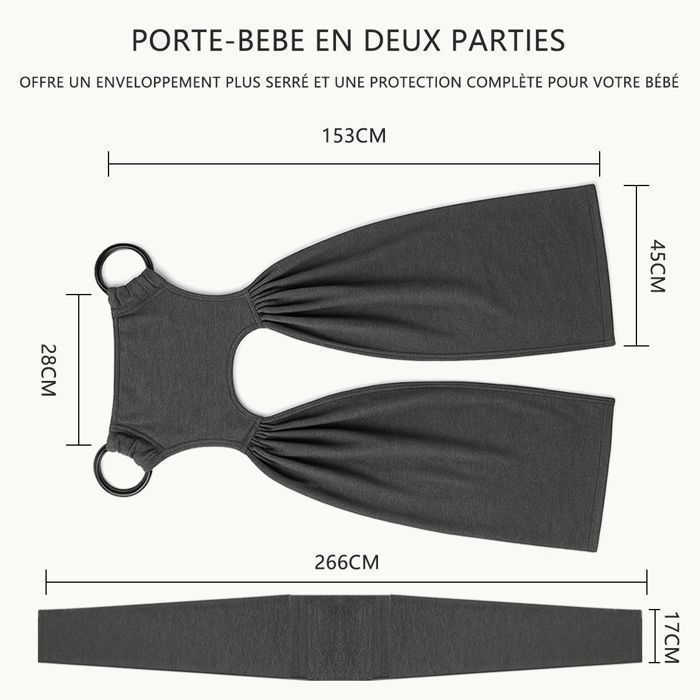 Kantoreppu, ergonominen kantoreppu, helppo pukea, säädettävä, unisex, vauvoille jopa 20 kg (tummanharmaa)