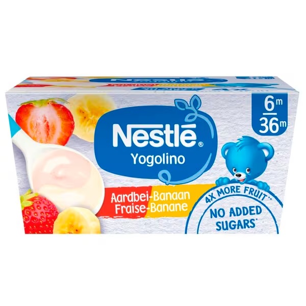 Nestlé Yogolino 6+M braškių ir bananų skonio kūdikių desertas<br>360g