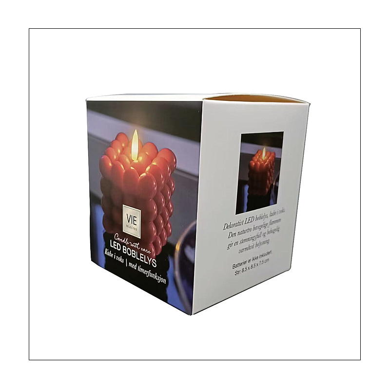 Lampada LED Vie Selected Cube 8,5x8,5x7,5 cm con timer, colore rosso