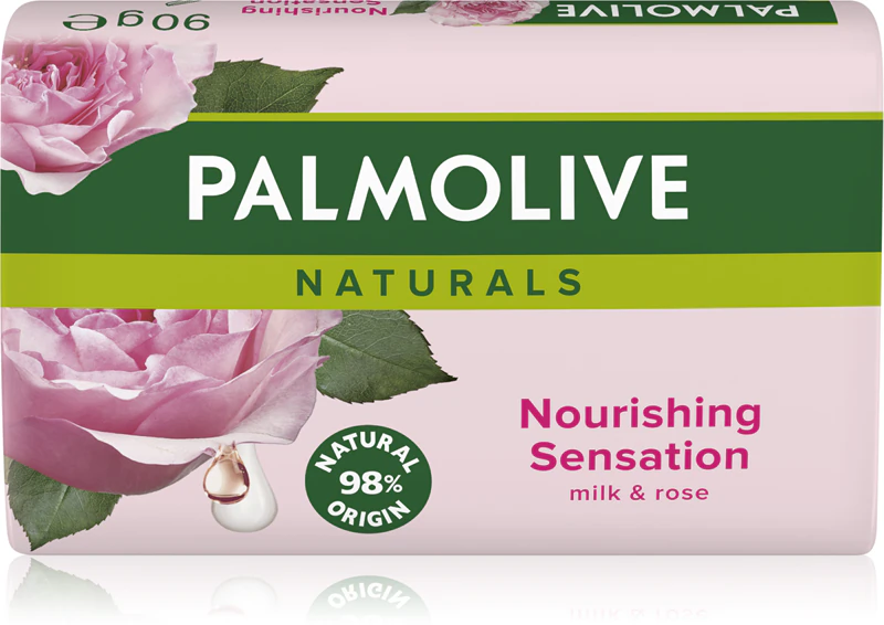 Sabonete em barra Palmolive Naturals Milk & Rose com fragrância de rosas