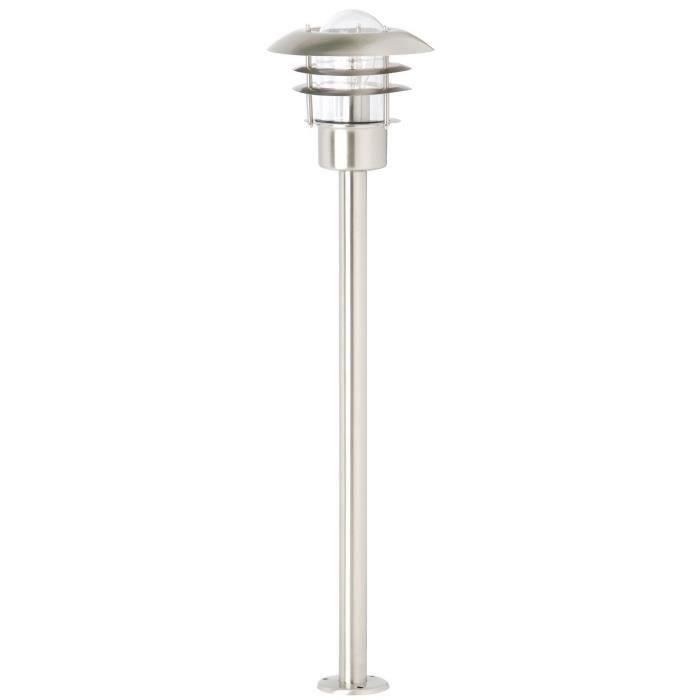 Baliza de exterior TERRENCE H90cm - BRILLANTE - Acero - Requiere 1 bombilla E27