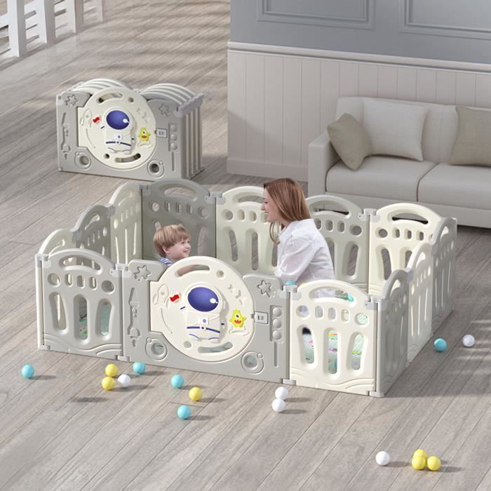 Cercado modular para bebês MAGICFOX, com tapete de XPE, barreiras resistentes, 30 bolinhas, formato dobrável e ajustável, 120*150 cm