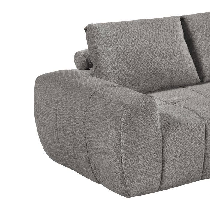 Sofá modular comprimido de 3 plazas - FLAVIE - Tela gris claro - 283 x 193 x 86 cm